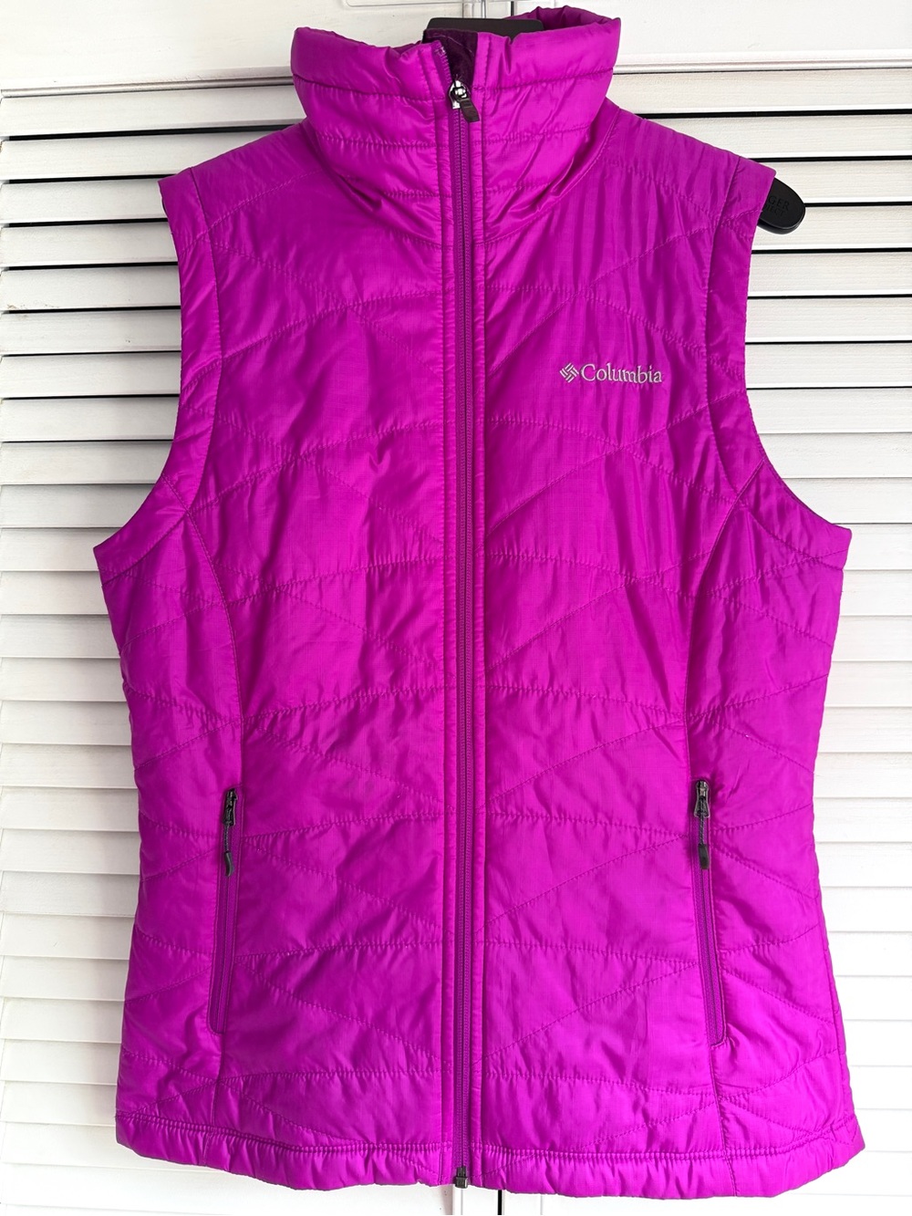 S💜 Columbia Omni Heat Mighty Lite Quilted Insulated Vest Magenta Fuscia Purple